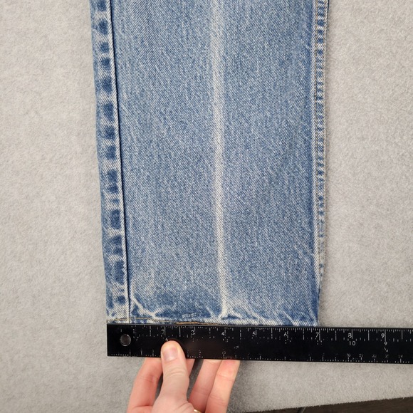 Levis 505 Vintage Orange Tab Jeans Mens 34x32 Light Wash Straight Leg Denim Blue - Picture 5 of 12
